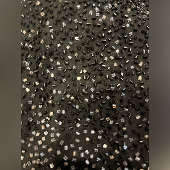 Vintage 90’s 100% Silk Beaded Dress Silk Dress Backless Gown Prom Black Cher - Picture 10 of 16